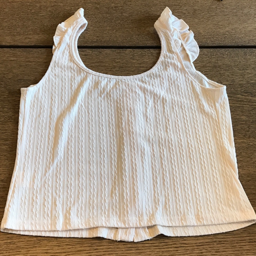 Ruffled Button Tank Top - Picture 4 of 5